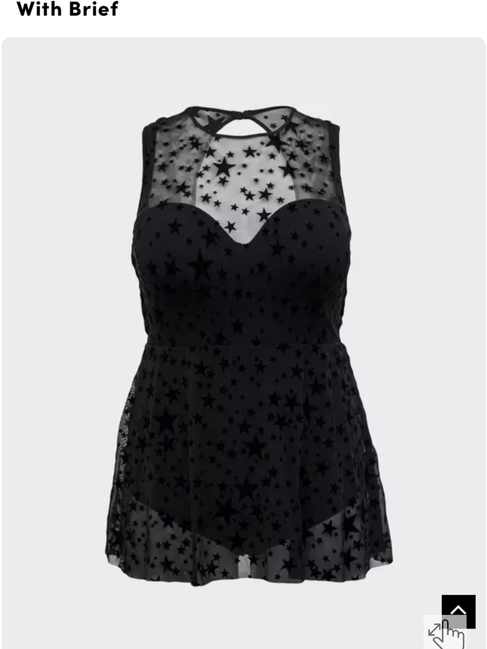 torrid Black Mesh Swimdress with Built-In Brief